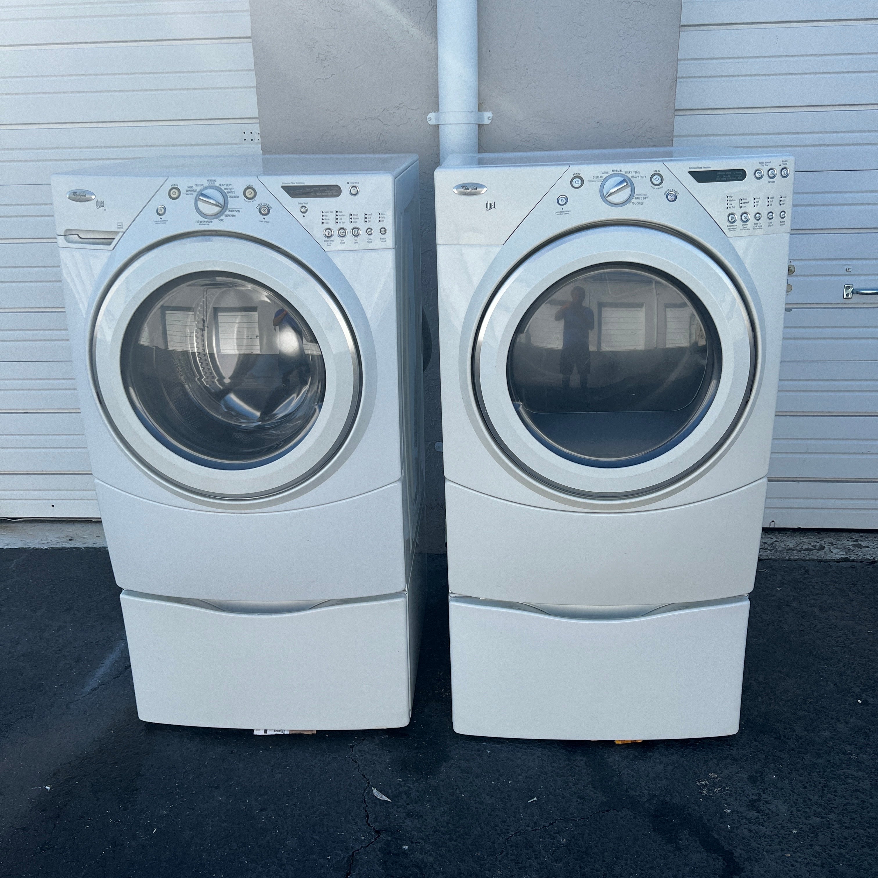 Whirlpool Washer and Dryer Front Load with Pedestals Whirlpool Washer and Dryer Front Load with Pedestals